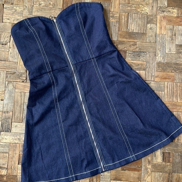 By The Way Dark Denim Strapless Mini Dress Revolve Large - Picture 3 of 13